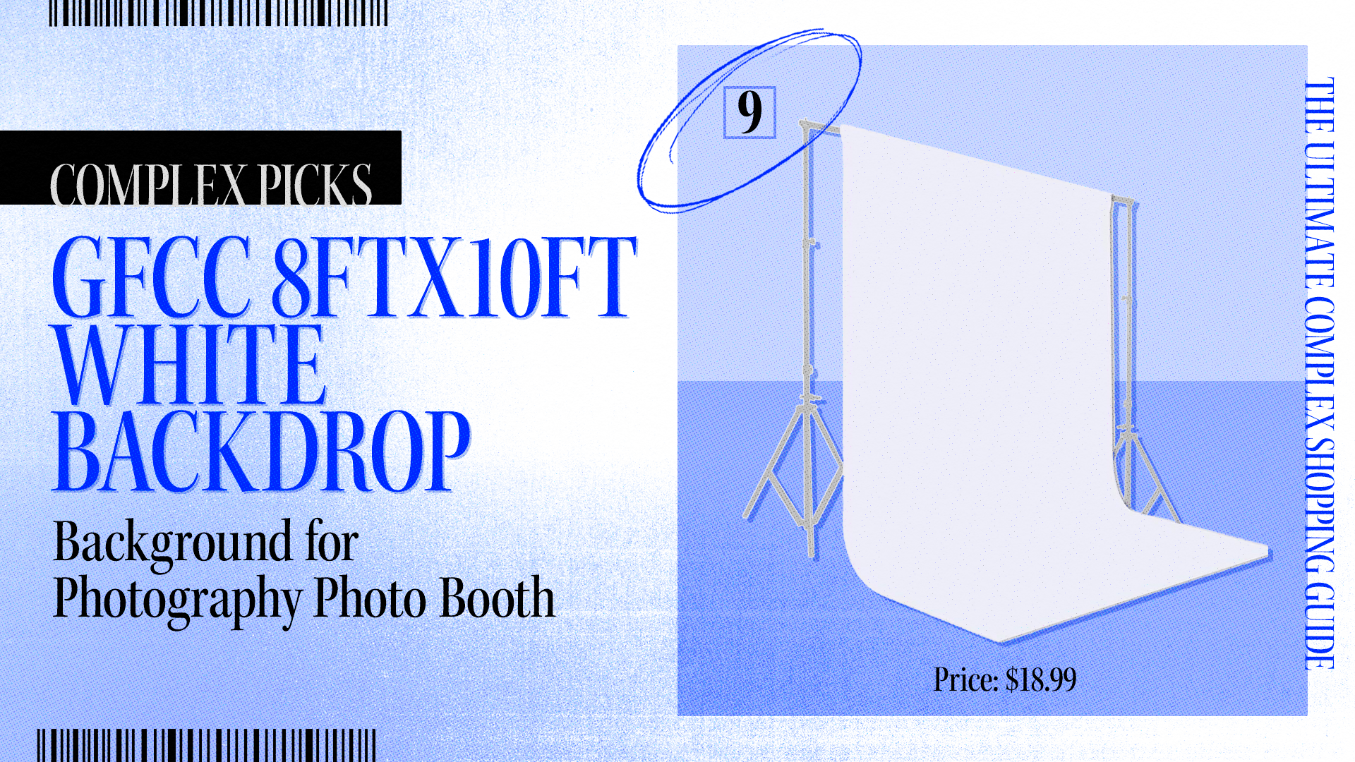 GFCC 8FTX10FT White Backdrop for photography photo booth, price $18.99. Featured in The Ultimate Complex Shopping Guide